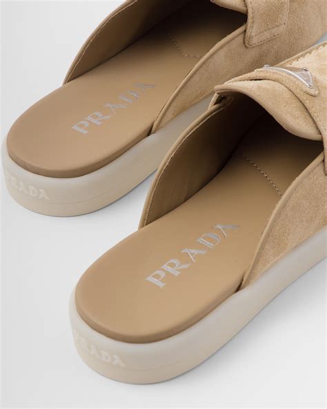 prada v suede mules|prada ecru mules.